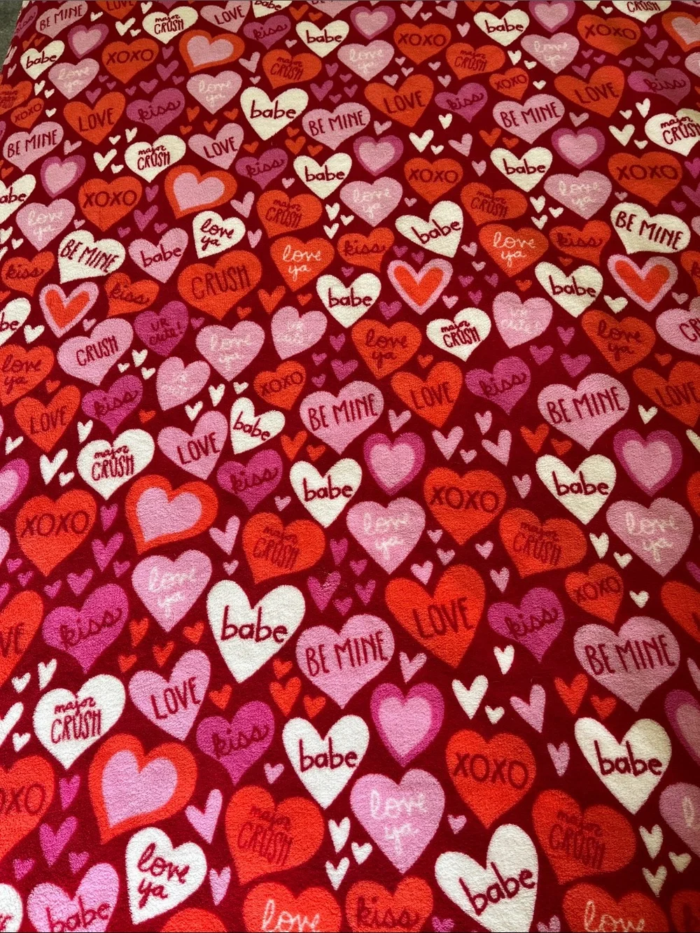 Heart Pattern Plush Throw Blanket - Red & Pink 50x56